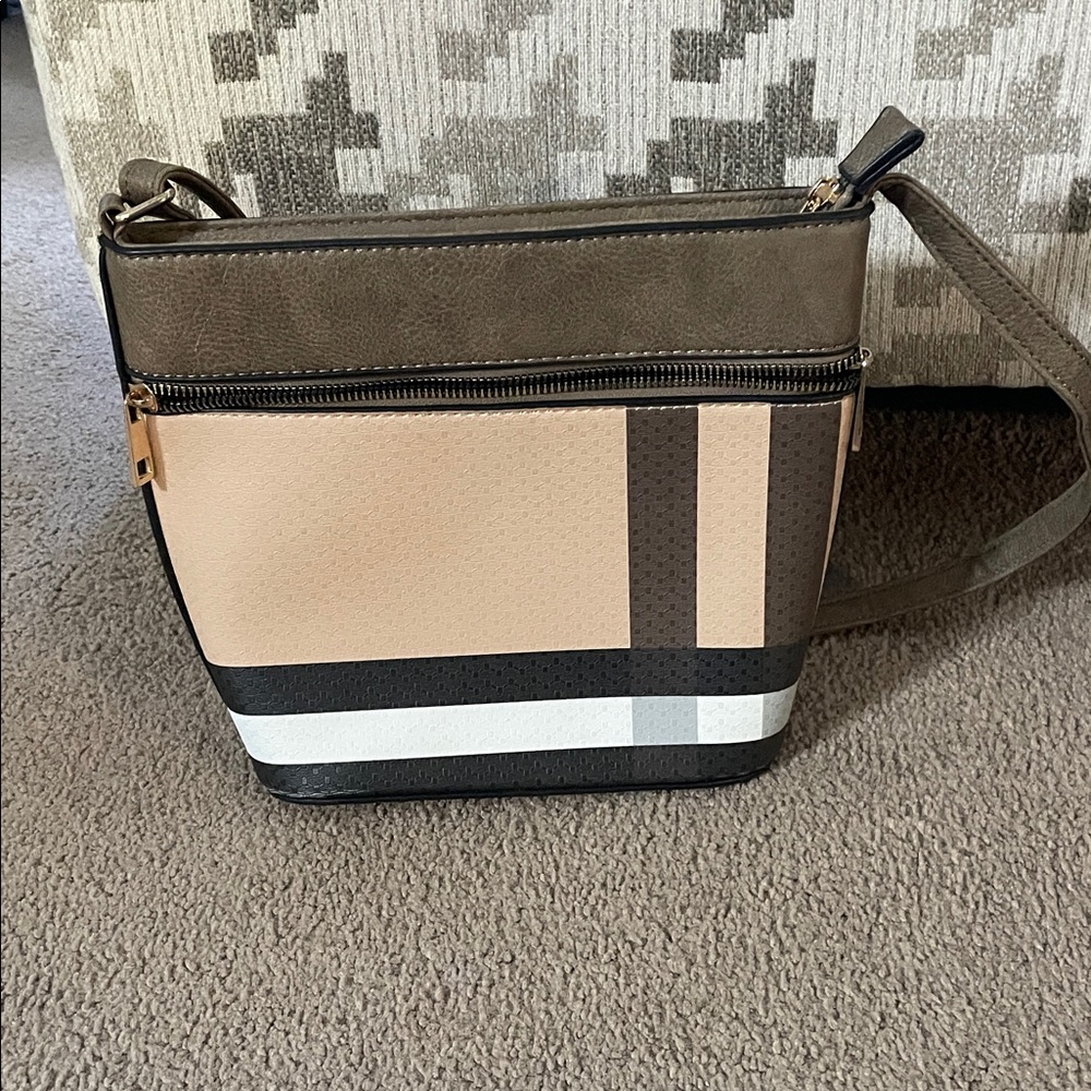 Stylish Tan and Brown Crossbody